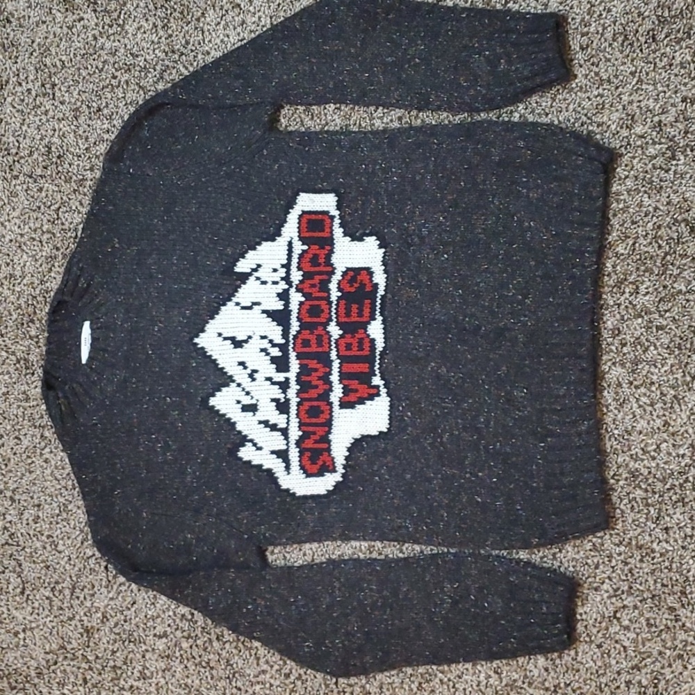 Zara Kids Collection The Knit Wear Sweater Size 13-14 Snowboard Vibes Crew Neck